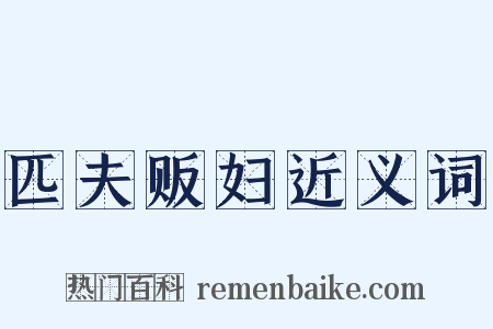 匹夫贩妇近义词是什么意思的图片